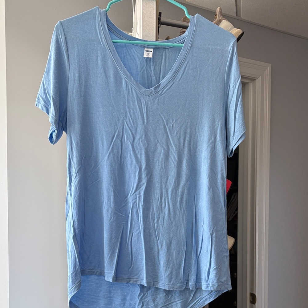 Old Navy Sky Blue V-Neck Short Sleeve Tee